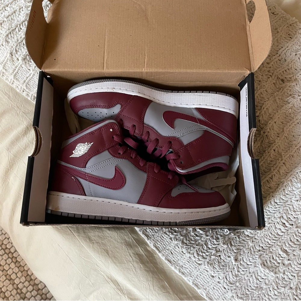Jordans Burgundy and Grey - worn twice